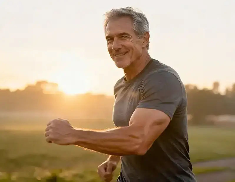 Homme adulte marchant en plein air dans un cadre naturel